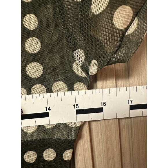 Zinzane Poá Duda Long Tulle Dress - V-Neck Twist Detail Polka Dot Print Size M - Picture 8 of 8